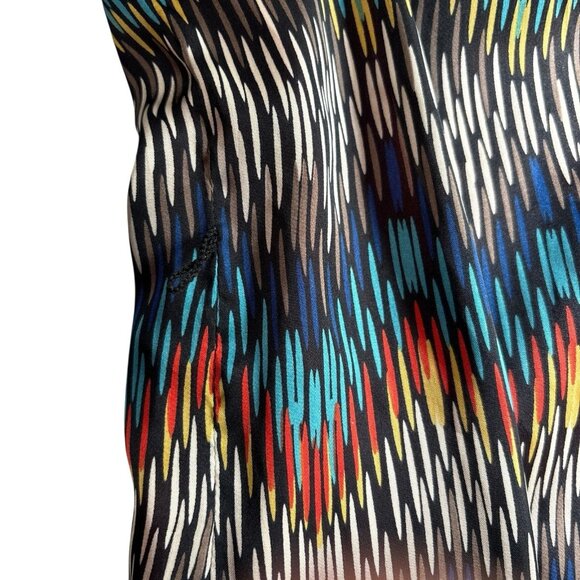 Tahari ASL Levine Abstract Chevron Tab Sleeve Cocktail Dress Multicolor Size 8 - Picture 7 of 10